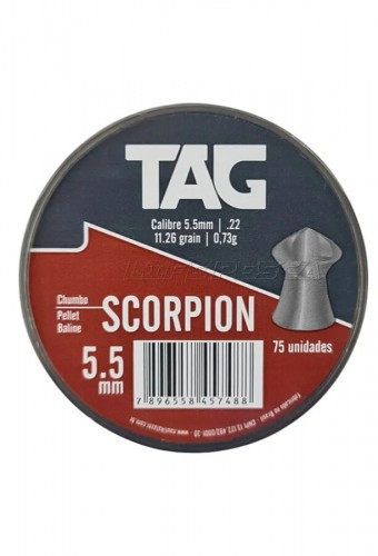 Chumbinho Scorpion 5,5 MM - 75 UN - TAG